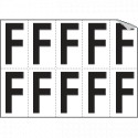 Foglio n. 10 etichette autoadesive B/N lettera F