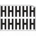 Foglio n. 10 etichette autoadesive B/N lettera H