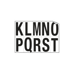 Foglio n. 10 etichette autoadesive B/N lettere da K a T