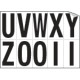 Foglio n. 10 etichette autoadesive B/N lettere da U a Z