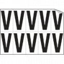 Foglio n. 10 etichette autoadesive B/N lettera V