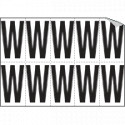 Foglio n. 10 etichette autoadesive B/N lettera W