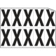 Foglio n. 10 etichette autoadesive B/N lettera X