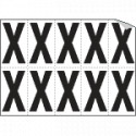 Foglio n. 10 etichette autoadesive B/N lettera X