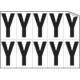 Foglio n. 10 etichette autoadesive B/N lettera Y
