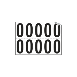 Foglio n. 10 etichette autoadesive B/N numero 0