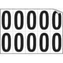 Foglio n. 10 etichette autoadesive B/N numero 0