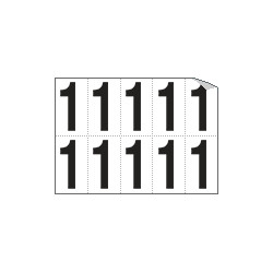 Foglio n. 10 etichette autoadesive B/N numero 1