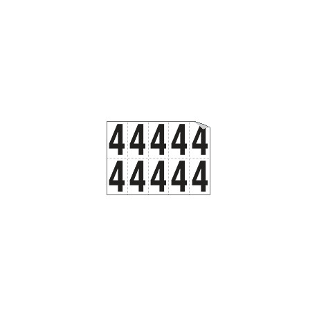 Foglio n. 10 etichette autoadesive B/N numero 4