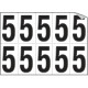 Foglio n. 10 etichette autoadesive B/N numero 5