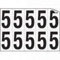 Foglio n. 10 etichette autoadesive B/N numero 5