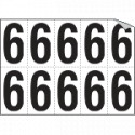 Foglio n. 10 etichette autoadesive B/N numero 6 o 9