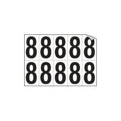 Foglio n. 10 etichette autoadesive B/N numero 8