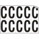 Foglio n. 10 etichette autoadesive B/N lettera C