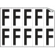 Foglio n. 10 etichette autoadesive B/N lettera F