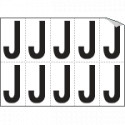 Foglio n. 10 etichette autoadesive B/N lettera J