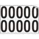 Foglio n. 10 etichette autoadesive B/N lettera O