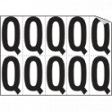 Foglio n. 10 etichette autoadesive B/N lettera Q
