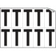 Foglio n. 10 etichette autoadesive B/N lettera T