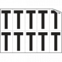 Foglio n. 10 etichette autoadesive B/N lettera T