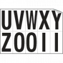 Foglio n. 10 etichette autoadesive B/N lettere da U a Z
