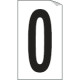 Foglio n. 1 etichetta autoadesiva B/N numero 0