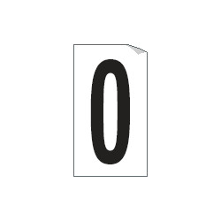 Foglio n. 1 etichetta autoadesiva B/N numero 0