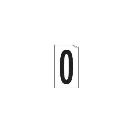 Foglio n. 1 etichetta autoadesiva B/N numero 0