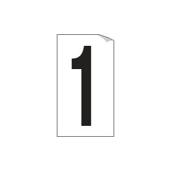 Foglio n. 1 etichetta autoadesiva B/N numero 1