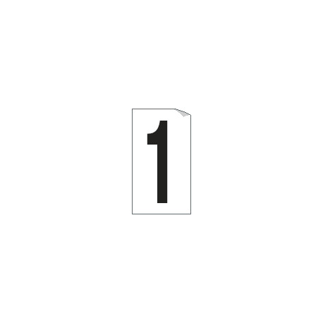 Foglio n. 1 etichetta autoadesiva B/N numero 1