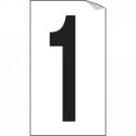 Foglio n. 1 etichetta autoadesiva B/N numero 1