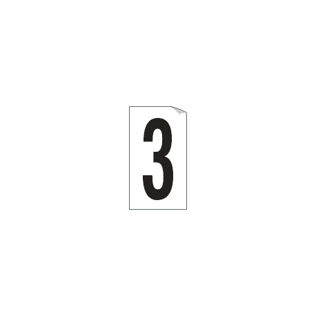 Foglio n. 1 etichetta autoadesiva B/N numero 3