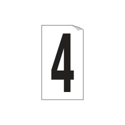 Foglio n. 1 etichetta autoadesiva B/N numero 4