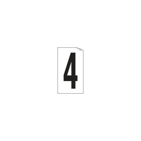 Foglio n. 1 etichetta autoadesiva B/N numero 4