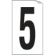 Foglio n. 1 etichetta autoadesiva B/N numero 5
