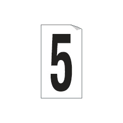 Foglio n. 1 etichetta autoadesiva B/N numero 5