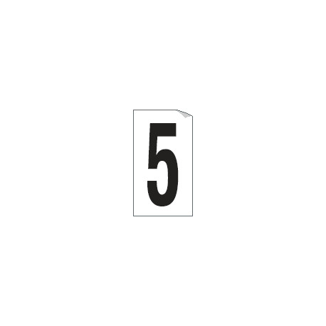 Foglio n. 1 etichetta autoadesiva B/N numero 5