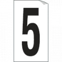 Foglio n. 1 etichetta autoadesiva B/N numero 5