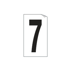 Foglio n. 1 etichetta autoadesiva B/N numero 7