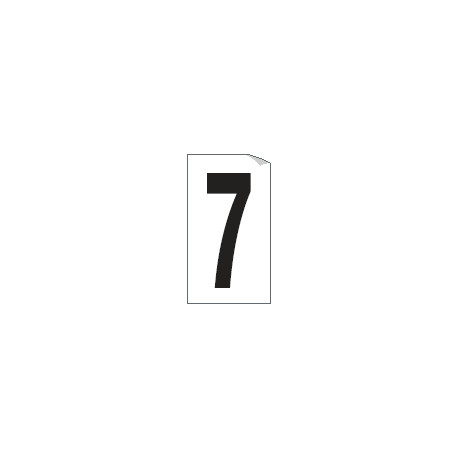 Foglio n. 1 etichetta autoadesiva B/N numero 7