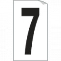 Foglio n. 1 etichetta autoadesiva B/N numero 7