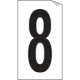 Foglio n. 1 etichetta autoadesiva B/N numero 8