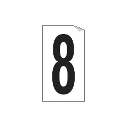 Foglio n. 1 etichetta autoadesiva B/N numero 8