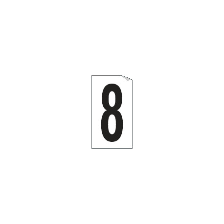 Foglio n. 1 etichetta autoadesiva B/N numero 8