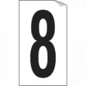 Foglio n. 1 etichetta autoadesiva B/N numero 8