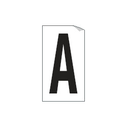 Foglio n. 1 etichetta autoadesiva B/N lettera A
