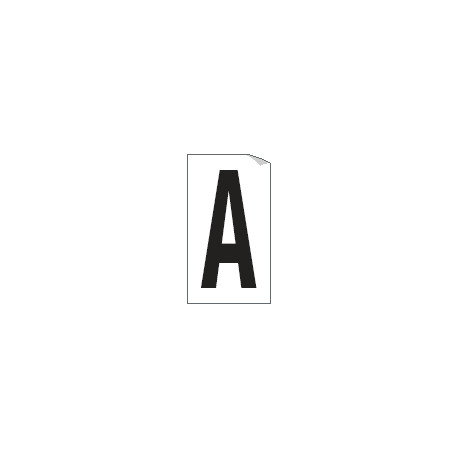 Foglio n. 1 etichetta autoadesiva B/N lettera A