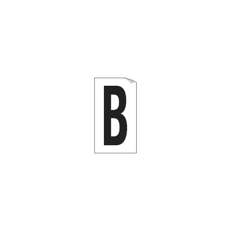 Foglio n. 1 etichetta autoadesiva B/N lettera B