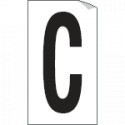 Foglio n. 1 etichetta autoadesiva B/N lettera C