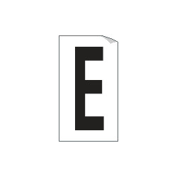 Foglio n. 1 etichetta autoadesiva B/N lettera E